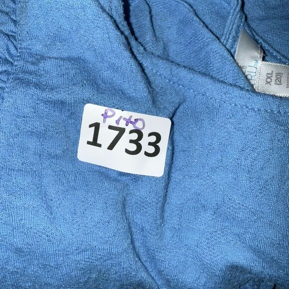 Time and Tru Relaxed Blue Ruched Tank Top - Picture 5 of 5
